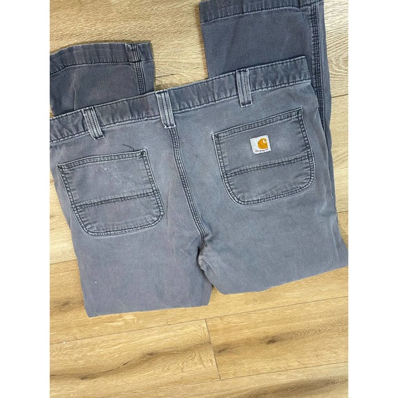 Carhartt Pants Mens 38x30 Gray Charcoal (Measures 36x28) Distressed Paint - Picture 6 of 8